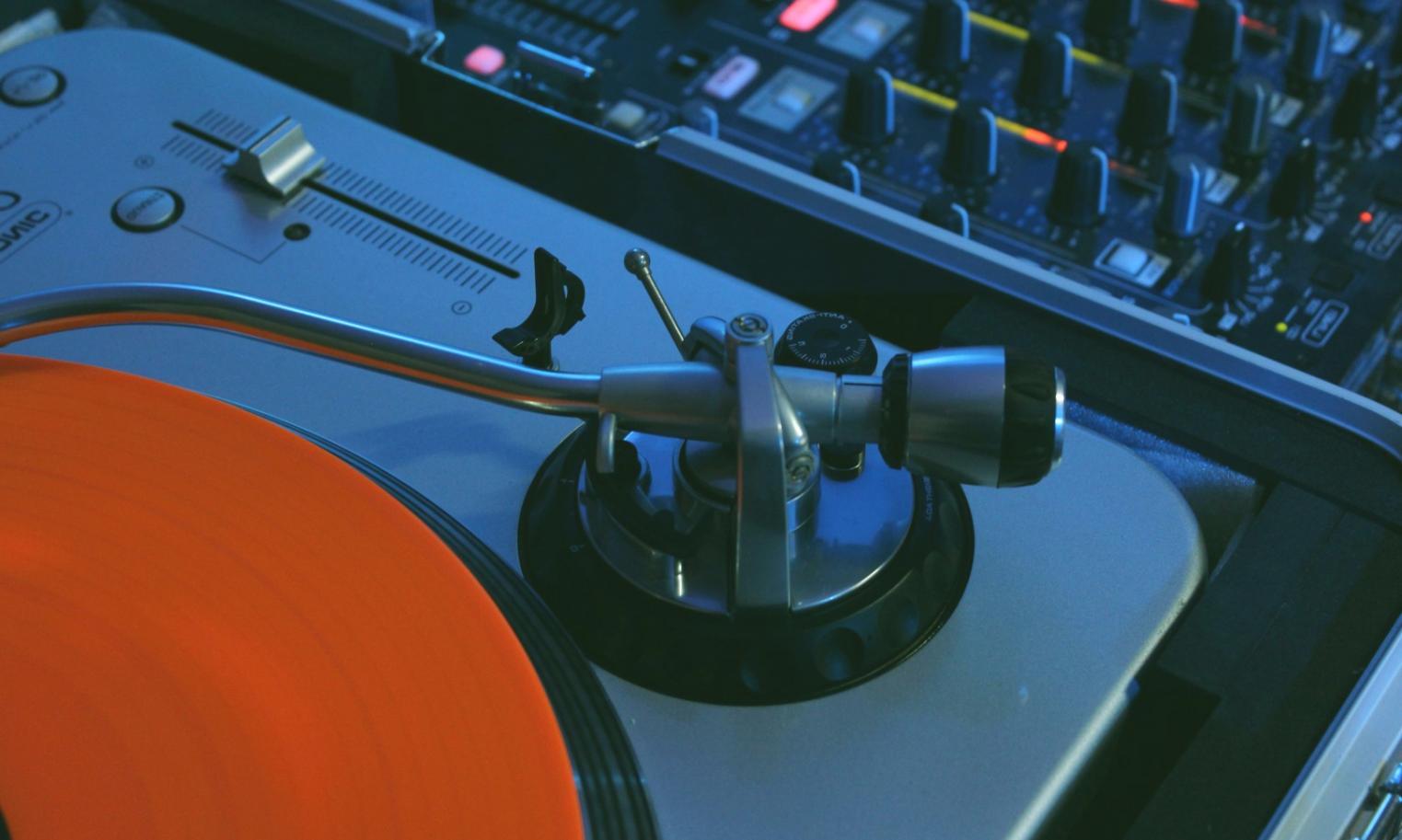 Music production student workspace